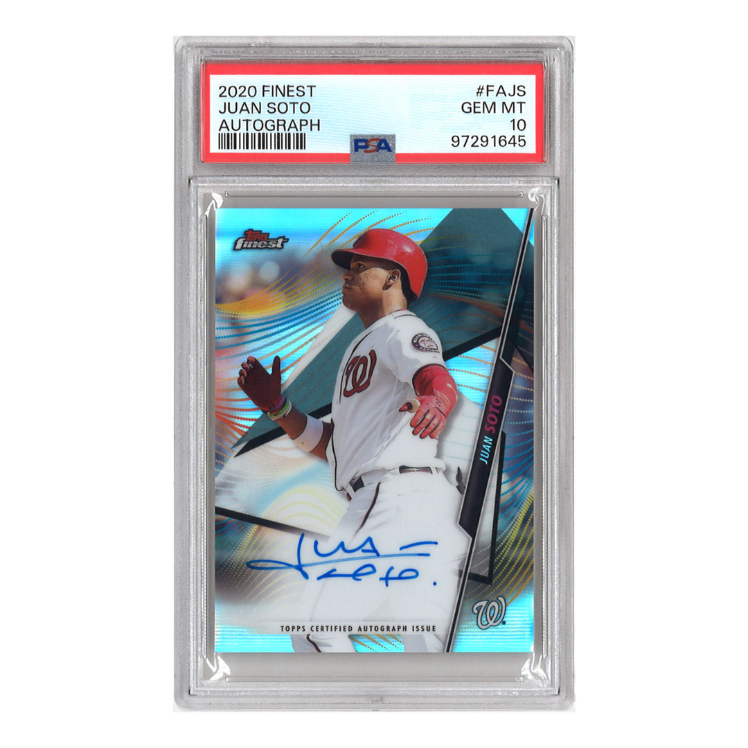 2020 Topps Finest Juan Soto Autograph PSA 10 Nationals Yankees
