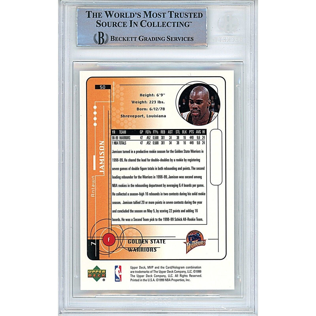 Antawn Jamison Golden State Warriors Signed 1999-00 Upper Deck BAS Auth Auto Slab
