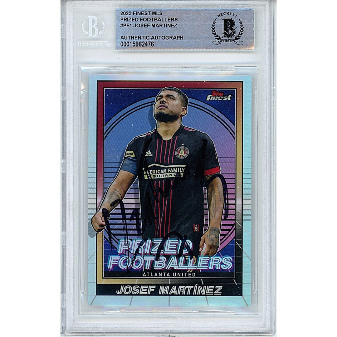 Josef Martinez Atlanta United FC Signed 2022 Topps Finest MLS Insert Card BAS Auth Auto