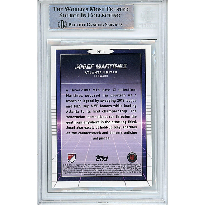 Josef Martinez Atlanta United FC Signed 2022 Topps Finest MLS Insert Card BAS Auth Auto