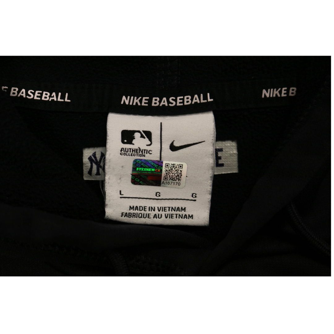 Aaron Boone Yankees Autographed Game Used 2025 Regular Season Cut off Hoodie CX