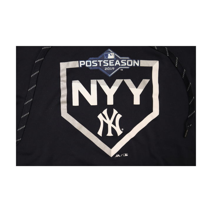 Aaron Boone New York Yankees 2019 Game Used 2019 Playoffs Cutoff Hoodie  Size L