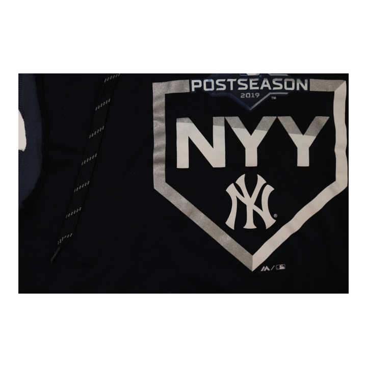 Aaron Boone New York Yankees 2019 Game Used 2019 Playoffs Cutoff Hoodie  Size L