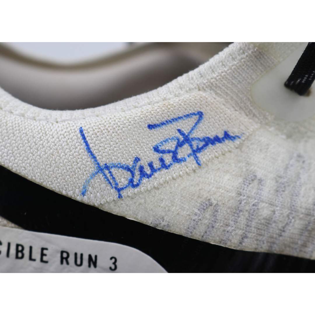 Aaron Boone Yankees Autographed 2025 Game Used White Nike Running Shoes CX Auth