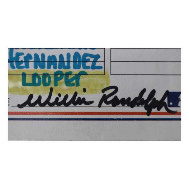 Willie Randolph Yankees Mets Autographed Game Used Lineup Card 6/24/05 MLB Auth/Randolph CX LOA