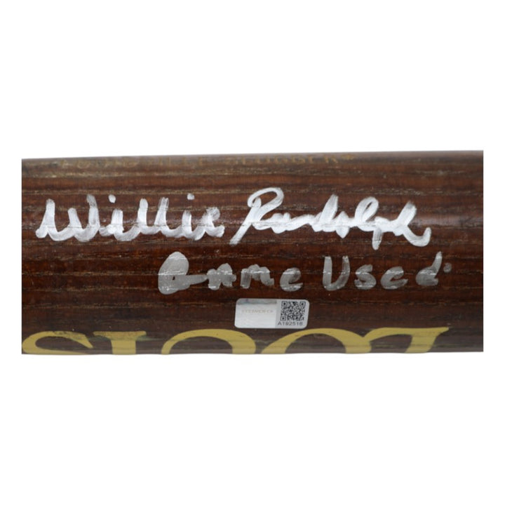 Willie Randolph New York Yankees Autographed Inscribed Game Used Louisville Slugger S44 Brown Bat Randolph CX LOA