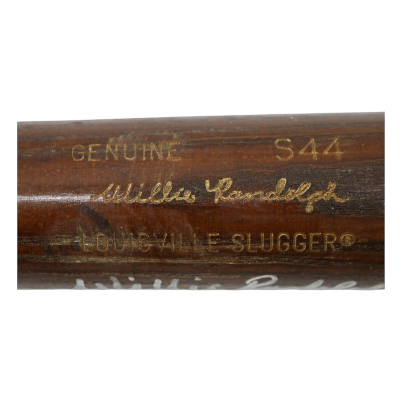 Willie Randolph New York Yankees Autographed Inscribed Game Used Louisville Slugger S44 Brown Bat Randolph CX LOA