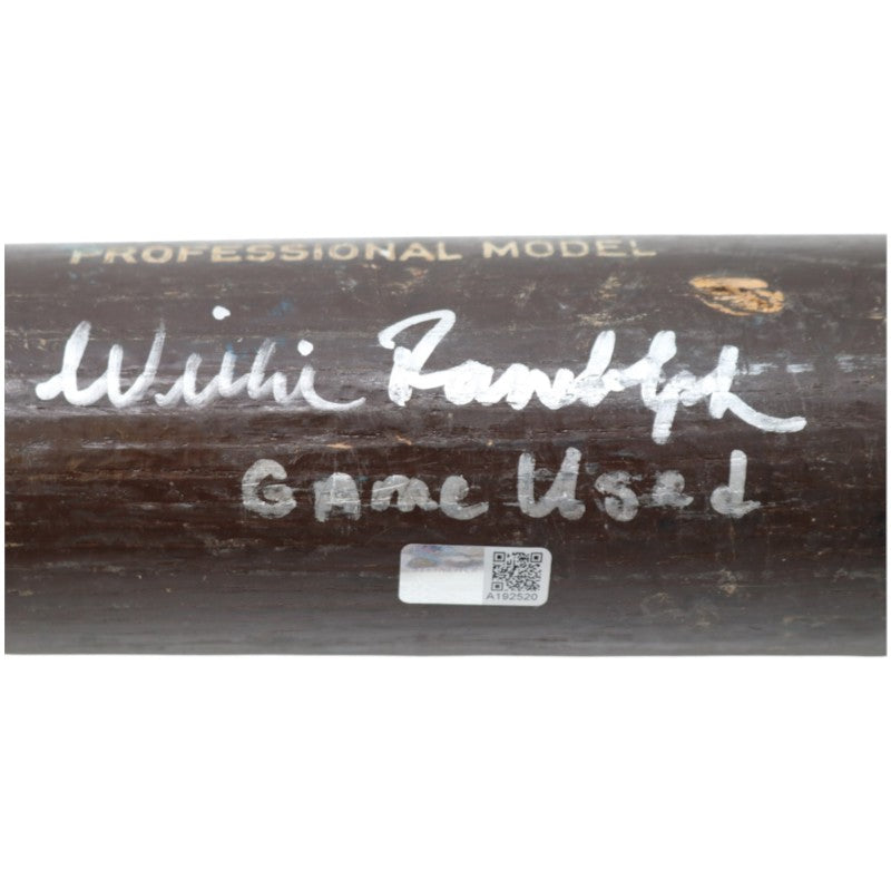 Willie Randolph New York Yankees Autographed Inscribed Game Used Rawlings Adirondack Pro Model Big Stick Brown Bat Randolph CX LOA