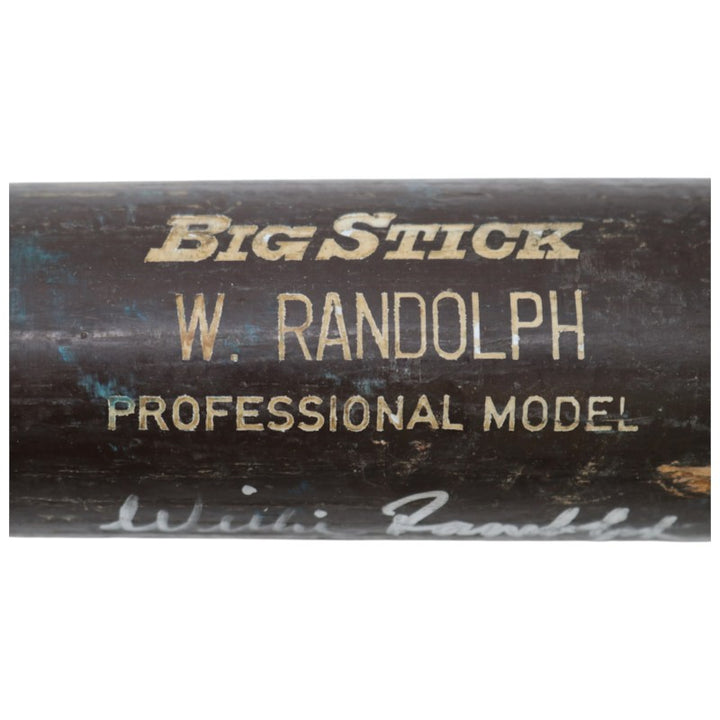 Willie Randolph New York Yankees Autographed Inscribed Game Used Rawlings Adirondack Pro Model Big Stick Brown Bat Randolph CX LOA