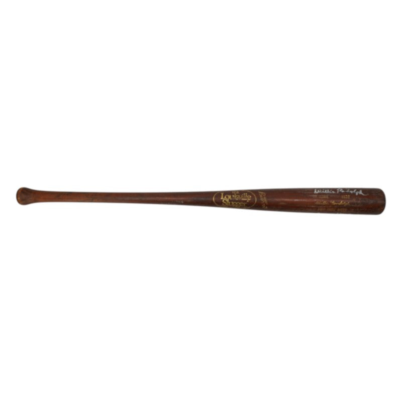 Willie Randolph New York Mets Autographed Inscribed Game Used Louisville Slugger H176 Brown Bat Randolph CX LOA
