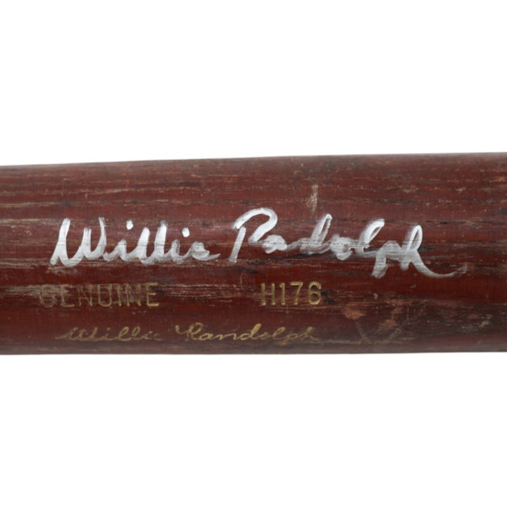 Willie Randolph New York Mets Autographed Inscribed Game Used Louisville Slugger H176 Brown Bat Randolph CX LOA