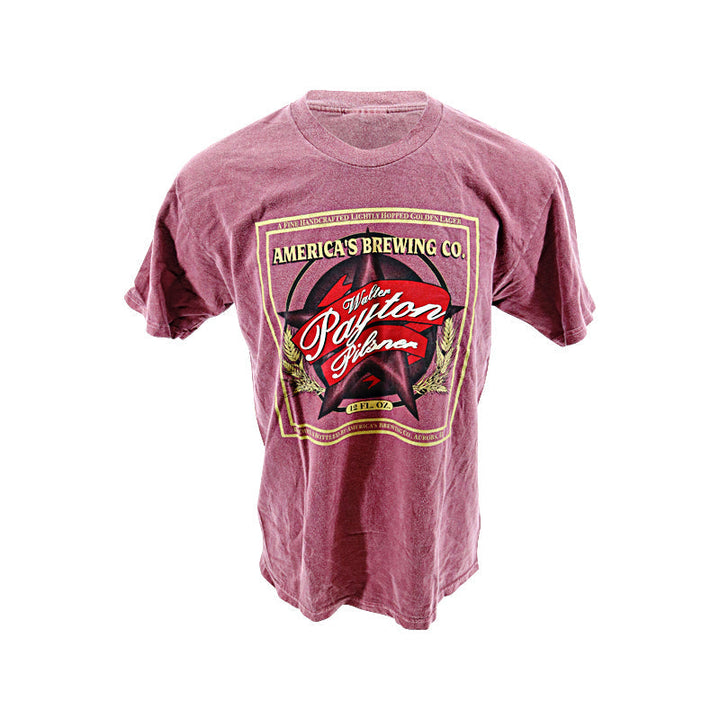 Vintage Stonewashed Burgundy Walter Payton Pilsner L Large Shirt Chicago Bears