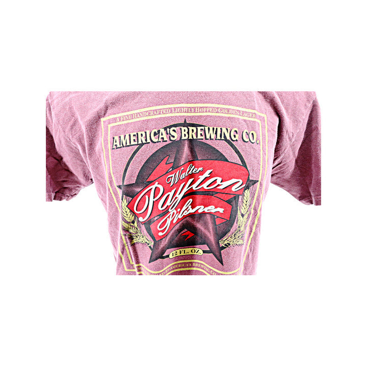Vintage Stonewashed Burgundy Walter Payton Pilsner L Large Shirt Chicago Bears