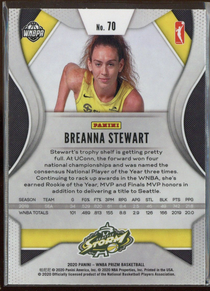 Breanna Stewart Seattle Storm Autographed Panini Prizm Card
