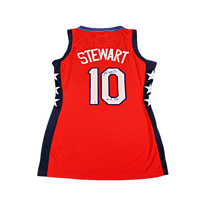Breanna Stewart Team USA Autographed and Inscribed "16,20 Gold" Custom Red USA Basketball Jersey (Top Tier Auth)
