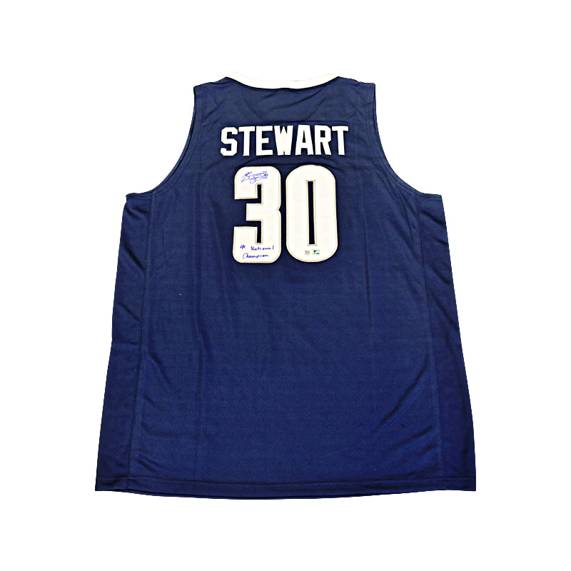 Breanna Stewart UConn Autographed and Inscribed "4x National Champions" Custom Blue UConn Jersey (Top Tier Auth)