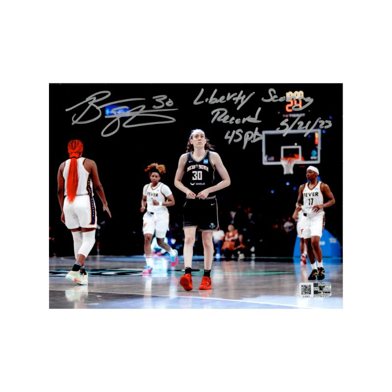 Breanna Stewart New York Liberty Autographed and Inscribed "Liberty Scoring Record 45 pts 5/21/23" 8x10 Photograph (Top Tier Auth)