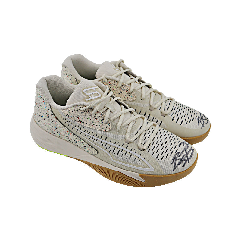Breanna Stewart New York Liberty Autographed Pair of Worn Size 13.5 Puma Athlete Exclusive Speckled Cream Sneakers 
