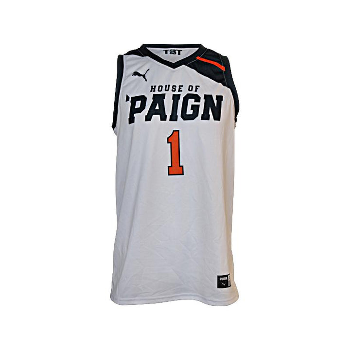House of 'Paign TBT Team Issued White/Navy/Orange #1 Jersey (Size L)