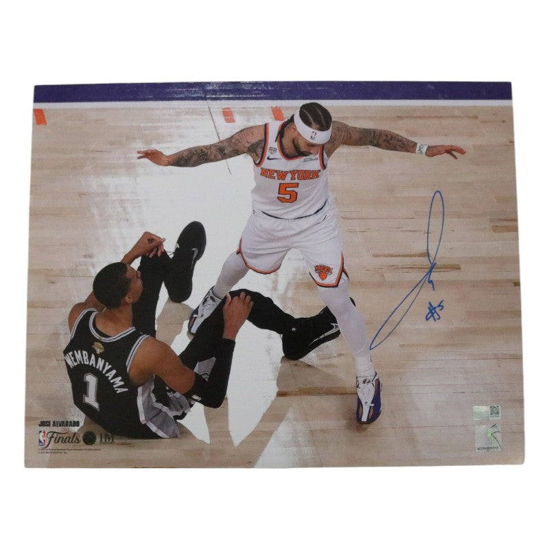 Jose Alvarado New York Knicks Autographed 11x14 Photograph with Wembanyama CX Auth