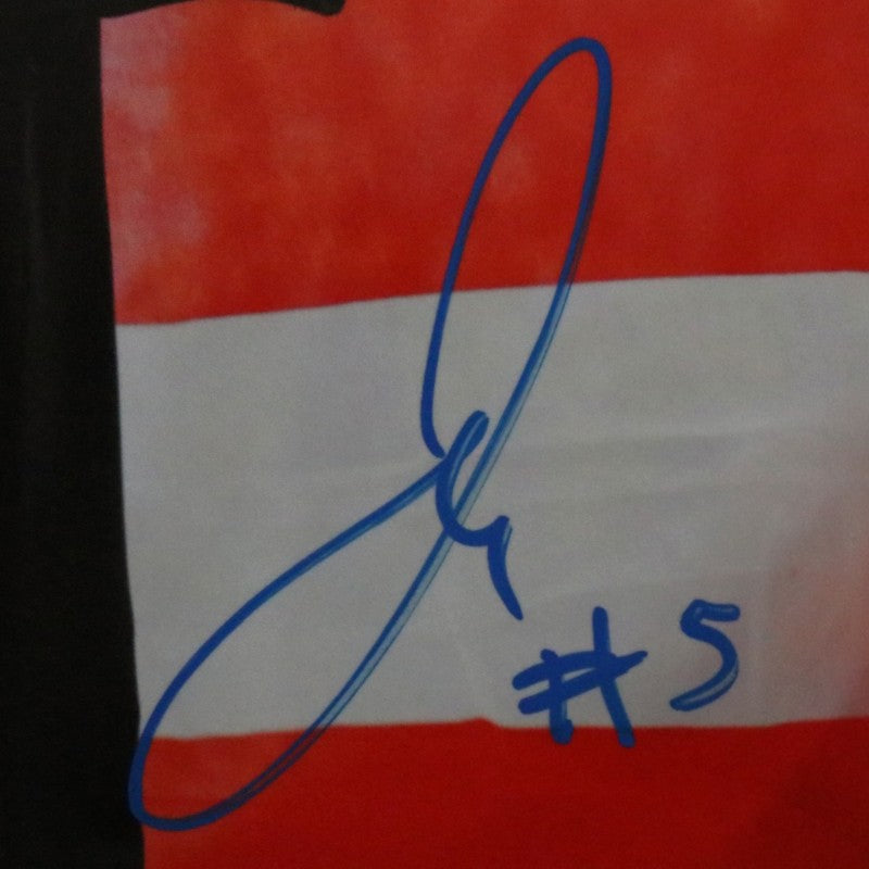 Jose Alvarado New York Knicks Autographed Inscribed 11x14 Photograph with Flag CX Auth