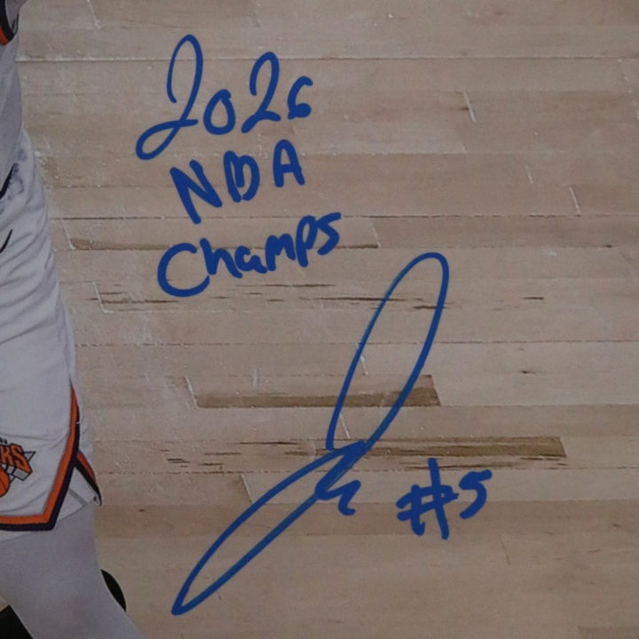 Jose Alvarado New York Knicks Autographed Inscribed 11x14 Photograph with Wembanyama CX Auth
