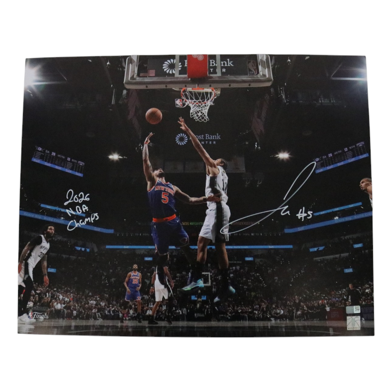 Jose Alvarado New York Knicks Autographed Inscribed Layup 16x20 Photograph  CX Auth