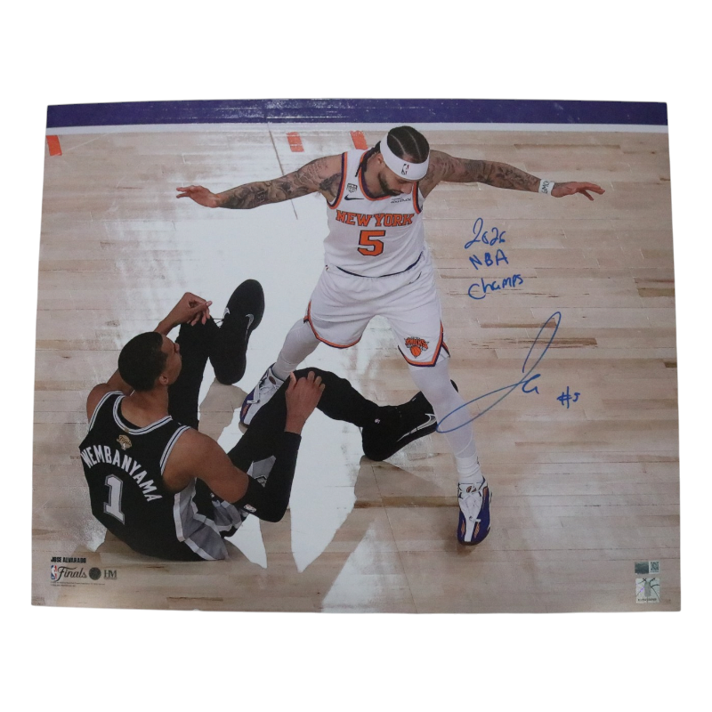 Jose Alvarado New York Knicks Autographed Inscribed 16x20 Photograph with Wembanyama CX Auth
