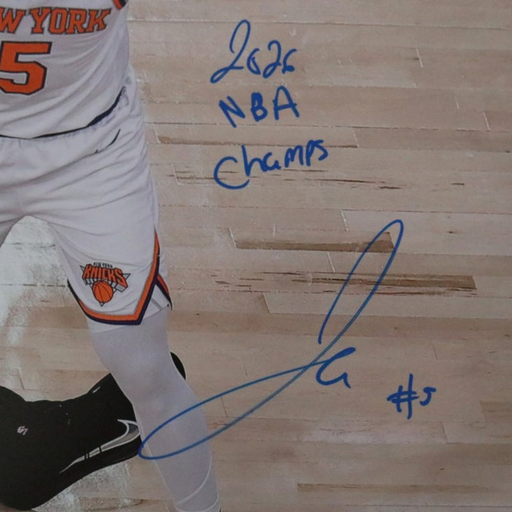 Jose Alvarado New York Knicks Autographed Inscribed 16x20 Photograph with Wembanyama CX Auth