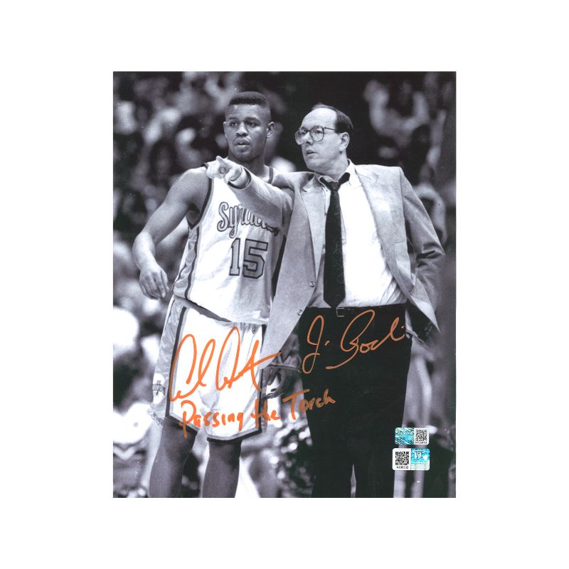 Adrian Autry & Jim Boeheim Syracuse University Dual Autographed Signed Inscribed 8x10 Photograph (CX Auth)
