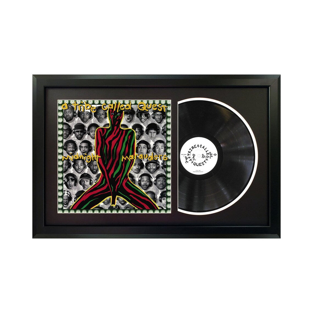 A Tribe Called Quest Midnight Marauders  Genuine Vinyl Record & Cover Professionally Framed 17.5 x 26.5 Wall Display with a Black Mat