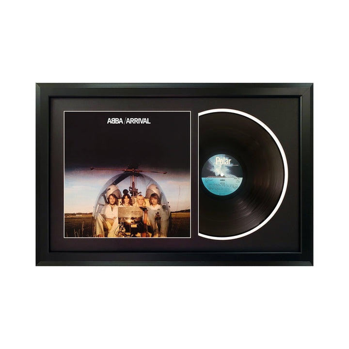 Abba Arrival Genuine Vinyl Record & Cover Professionally Framed 17.5 x 26.5 Wall Display with a Black Mat