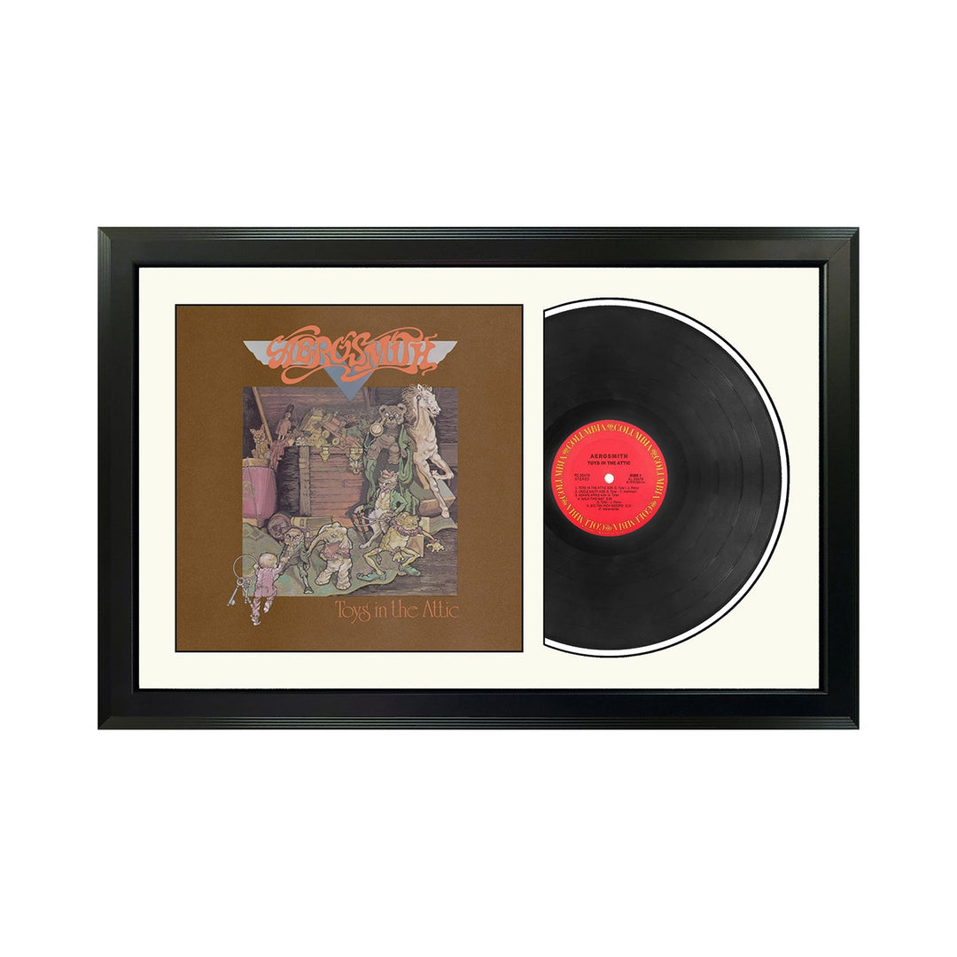 Aerosmith Toys in the Attic Genuine Vinyl Record & Cover Professionally Framed Display with a White Mat