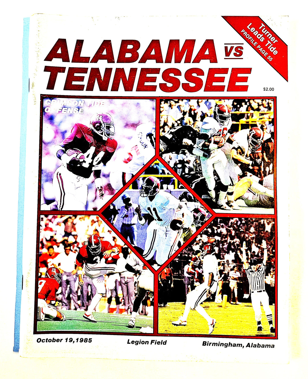 Alabama Crimson Tide vs Tennessee Vols October 19,1985 Official Football Program Legion Field Birmingham, AL
