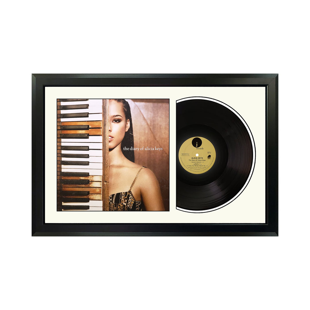 Alicia Keys The Diary of Alicia Keys Genuine Vinyl Record & Cover Professionally Framed Wall Display with a White Mat