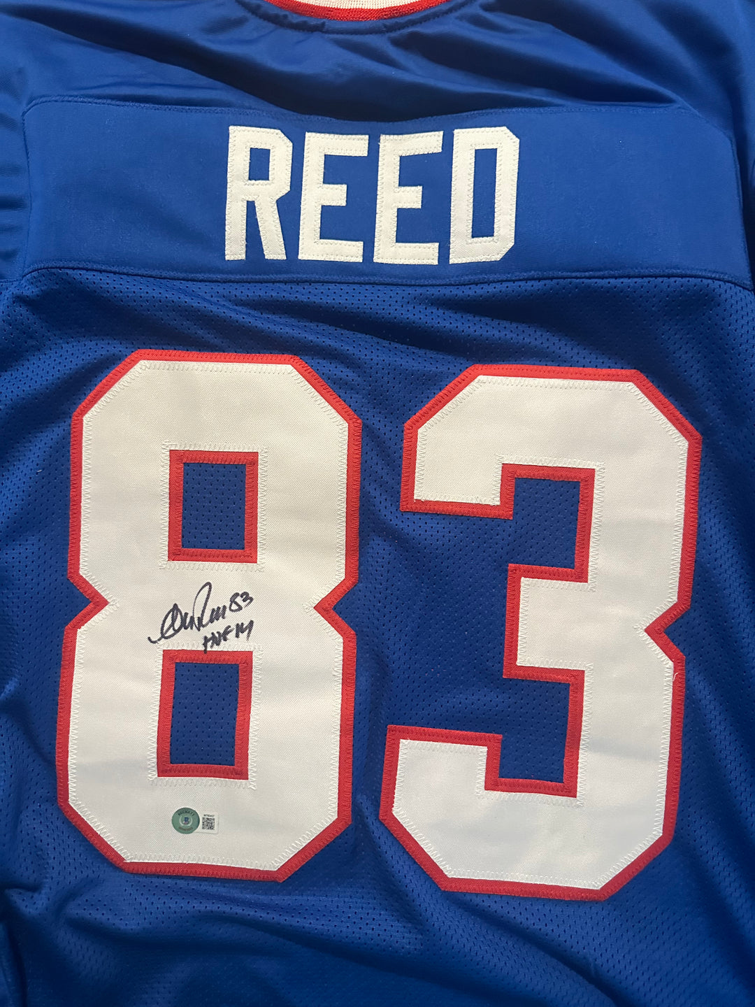 Andre Reed signed custom Bills jersey,with "hof 14" ins