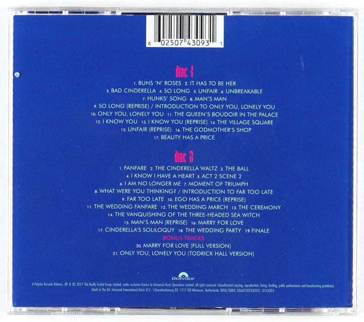 Andrew Lloyd Webber Signed Cinderella CD Insert With 2 Original Discs in CD Case (JSA)