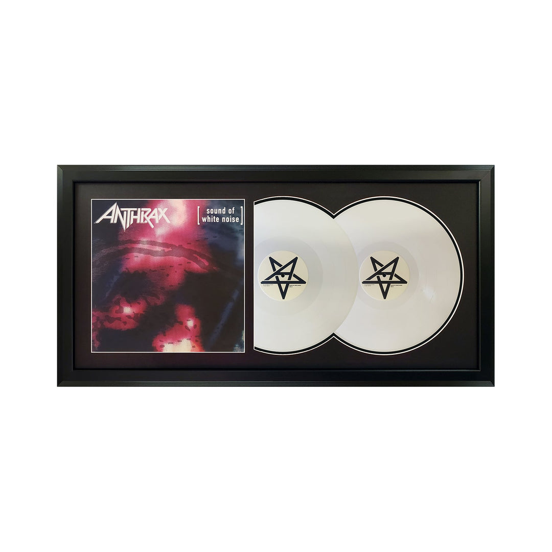 Anthrax Sound of White Noise  Genuine Double Vinyl Record & Cover Professionally Framed  Wall Display with a Black Mat