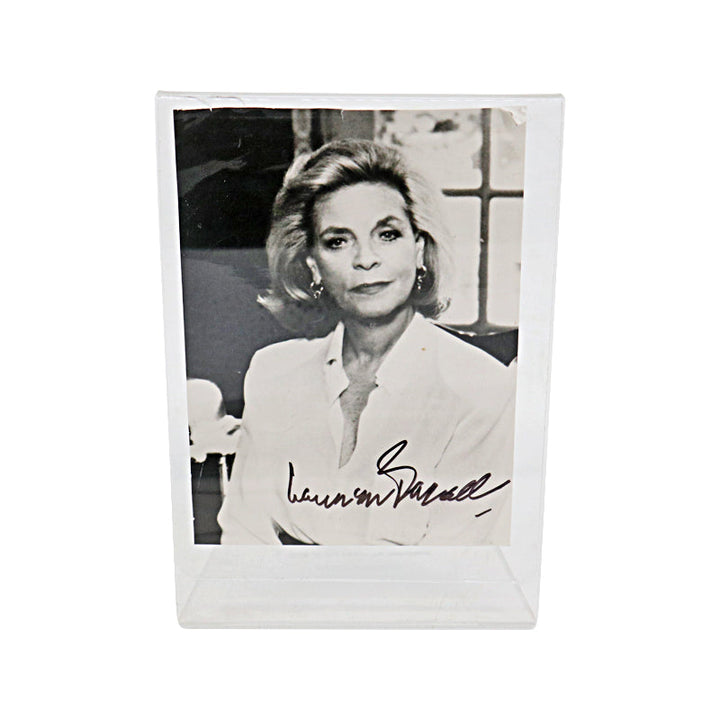 Lauren Bacall Autographed 3.5 x 5 Photo in Acrylic Stand - Slight Creases on Photograph (JSA COA)