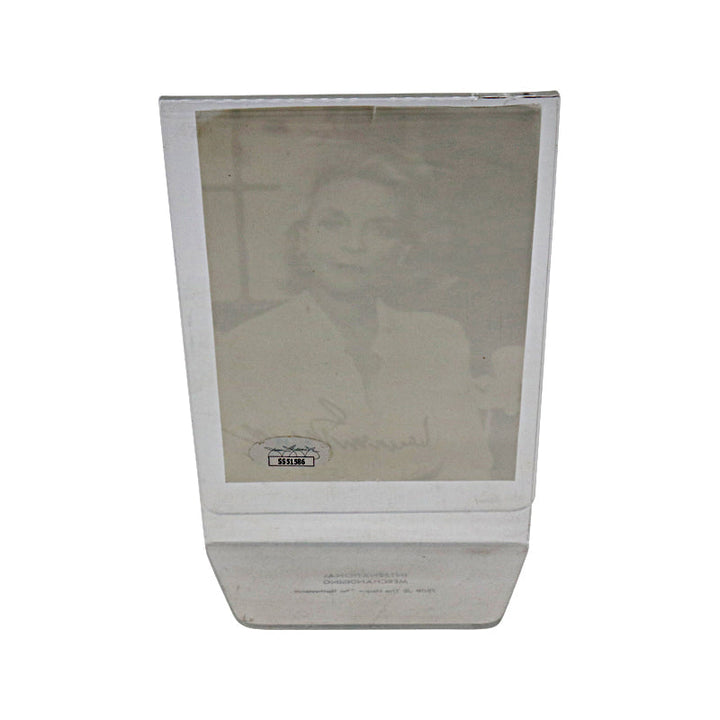 Lauren Bacall Autographed 3.5 x 5 Photo in Acrylic Stand - Slight Creases on Photograph (JSA COA)