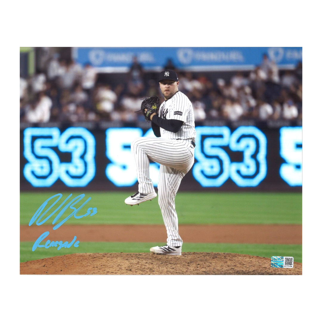David Bednar New York Yankees Autographed Inscribed Warm Up 8x10 Photo CX Auth