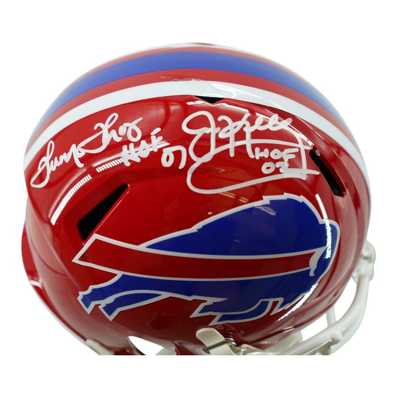 Jim Kelly/Thurman Thomas Buffalo Bills Dual Signed Inscribed Replica Bills Helmet CX AUTH