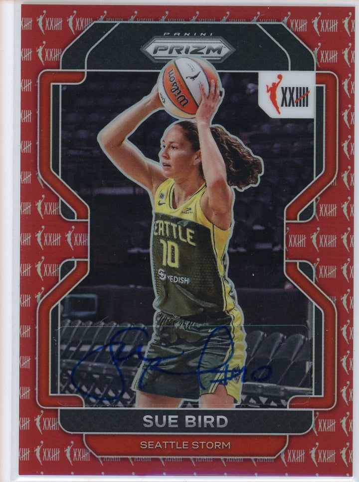 2022 Prizm WNBA Sue Bird 25th Anniversary Logo Card Signed Sticker Auto