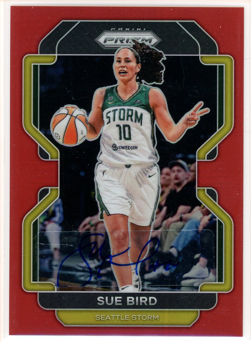 2022 Prizm WNBA Sue Bird Red Parallel Card Signed Sticker Auto