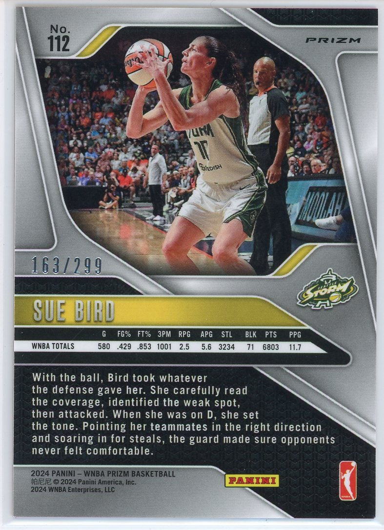 2024 Panini Prizm Sue Bird Red Parallel Card Signed Sticker Auto
