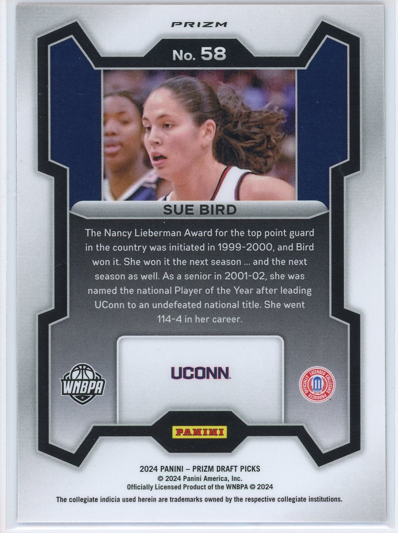 2024 Panini Prizm Draft Picks Sue Bird Silver Card Signed Sticker Auto