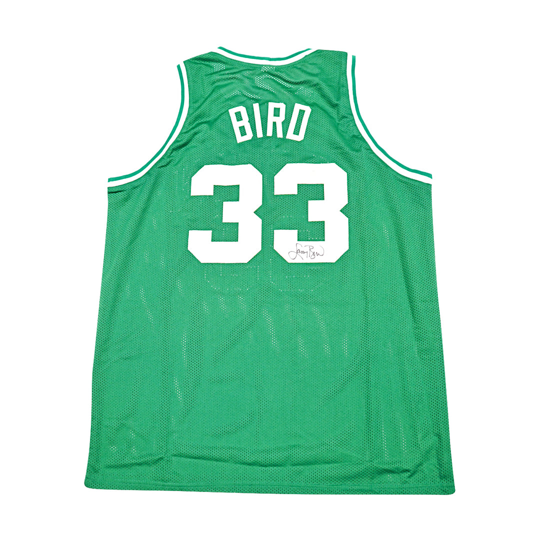 Larry Bird Boston Celtics Autographed Green Custom Jersey Beckett Holo Only
