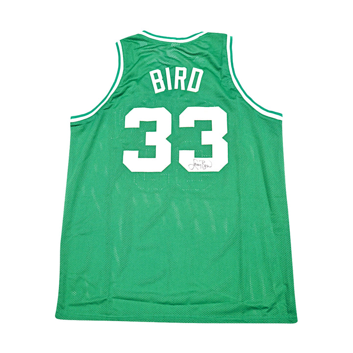Larry Bird Boston Celtics Autographed Green Custom Jersey Beckett Holo Only