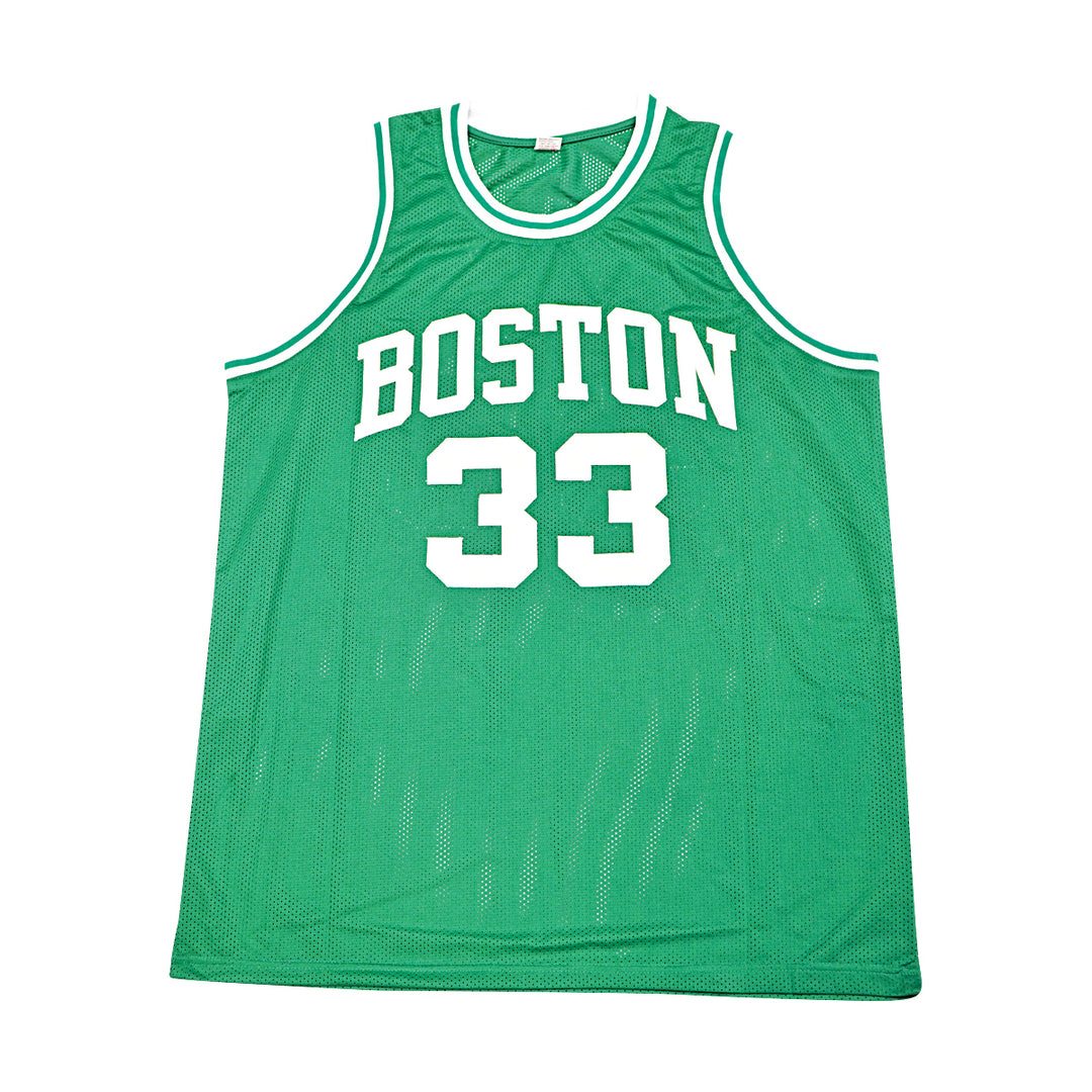 Larry Bird Boston Celtics Autographed Green Custom Jersey Beckett Holo Only