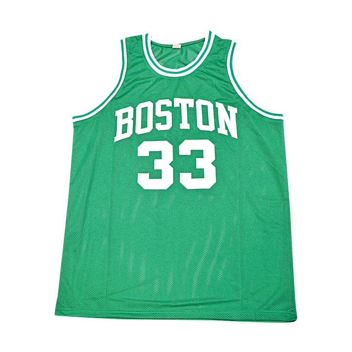 Larry Bird Boston Celtics Autographed Green Custom Jersey Beckett Holo Only
